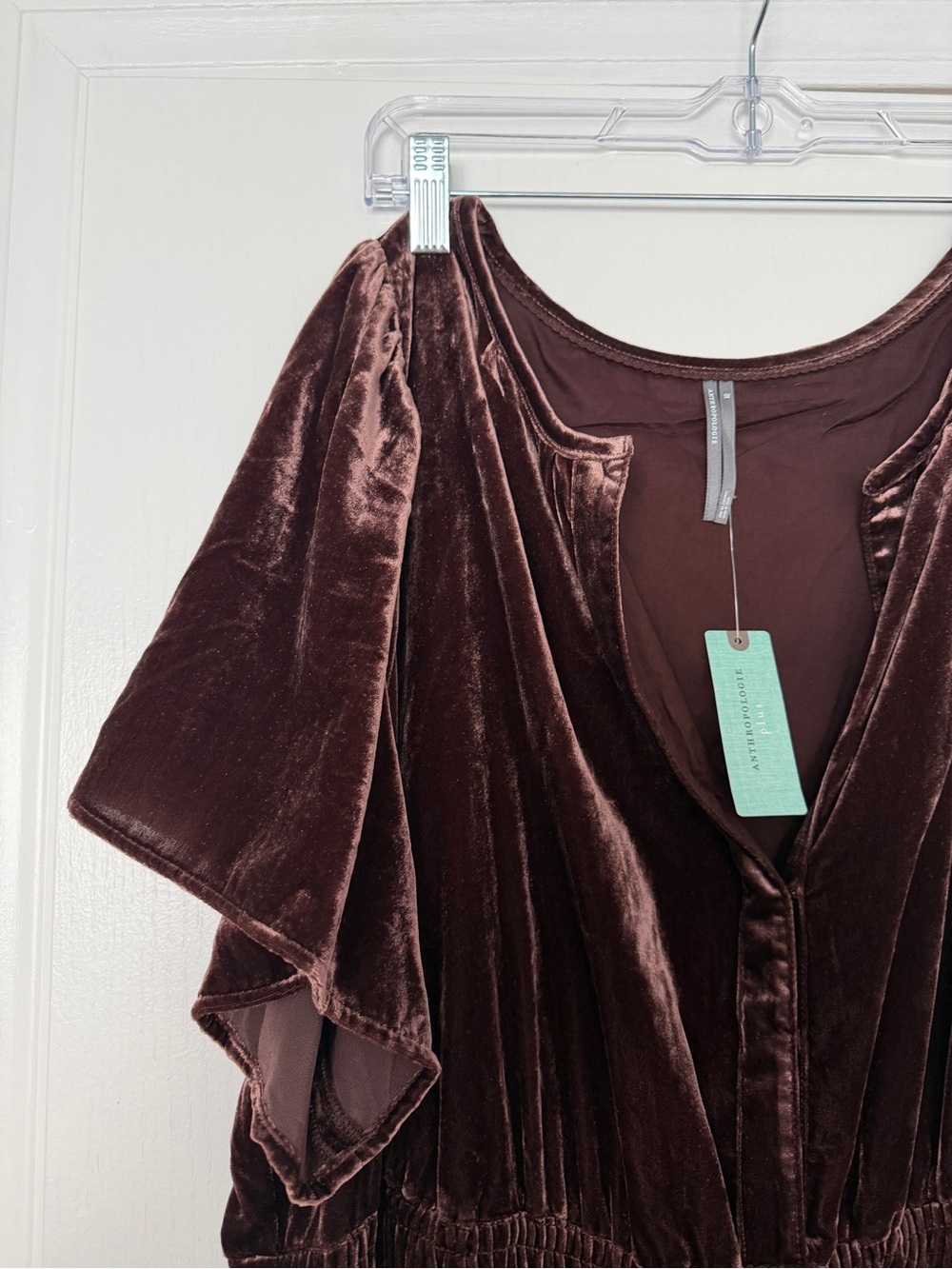 Anthropologie Chocolate Brown Velvet Somerset Maxi Dress NWT - Picture 5 of 9